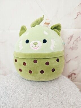 Squishmallows Eitan Matcha Boba Red Panda Plush 9” Kawaii Stuffie